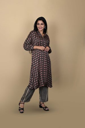 Black Ethnic Kurta Set