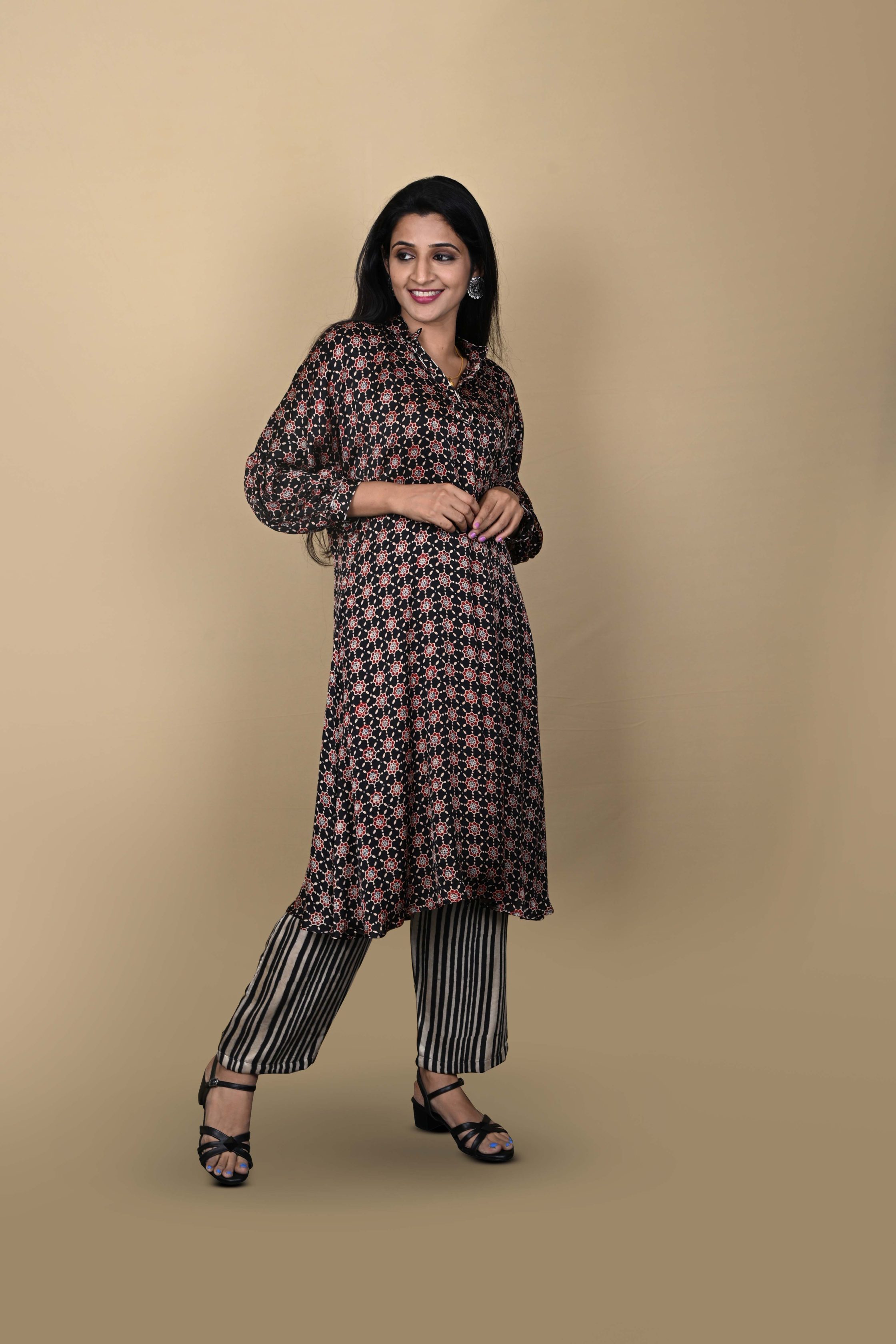 Black Ethnic Kurta Set